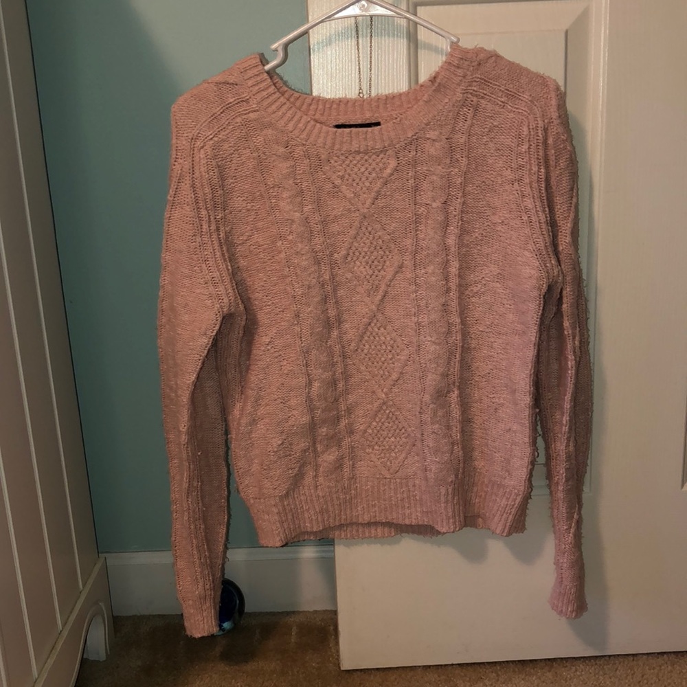 Pink fuzzy sweater